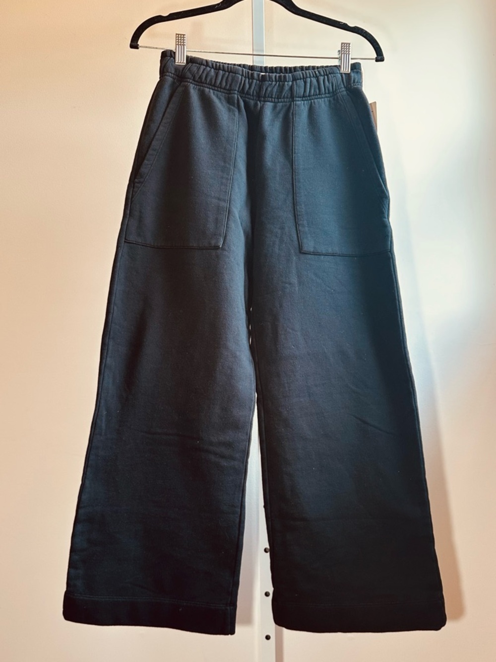 MATE the Label Organic Fleece Straight Leg Sweatpant Black NWT Size S